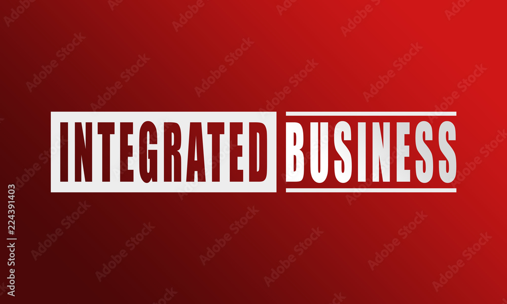 Integrated Business - neat white text written on red background Integrated Business - neat white text written on red background