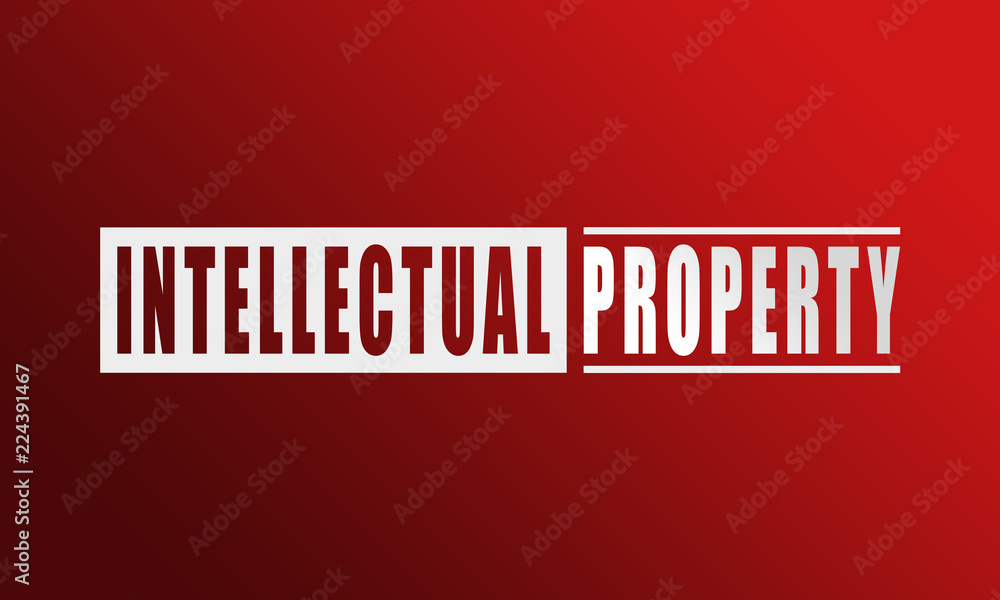 Intellectual Property - neat white text written on red background Intellectual Property - neat white text written on red background