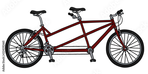 The red tandem bicycle