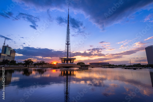 Brasilia TV Tower at sunset - Brasilia, Distrito Federal, Brazil photo