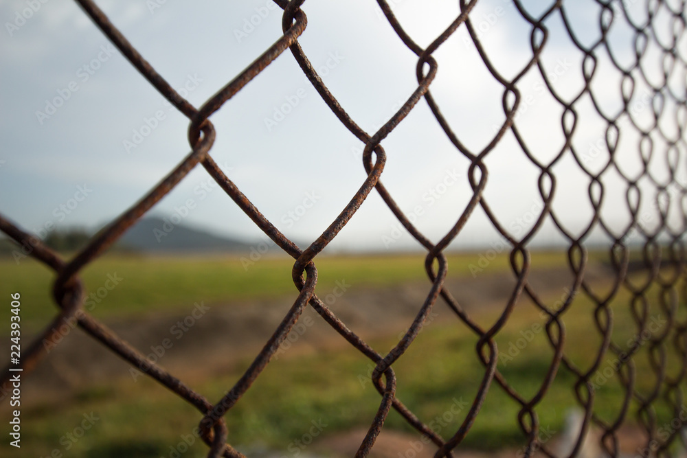 wire mesh steel with green grass background in Phuket Thailand wire mesh steel with green grass background in Phuket Thailand