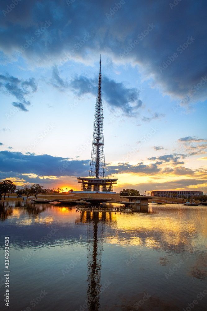 Brasilia TV Tower at sunset - Brasilia, Distrito Federal, Brazil