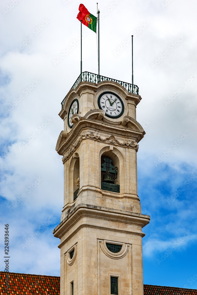 Obraz premium Clock tower of the University of Coimbra Portugal