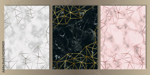 Luxury Marble Cover Set with Geometric Elements