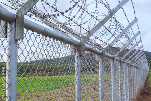 Background War Net Barrier Barbed Wire Conflict in Phuket Thailand