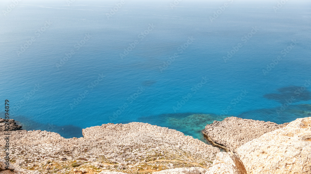 Beautiful sea background, white chalky rocks and bright blue turquoise water Beautiful sea background, white chalky rocks and bright blue turquoise water