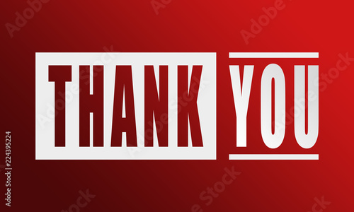 Thank You - neat white text written on red background