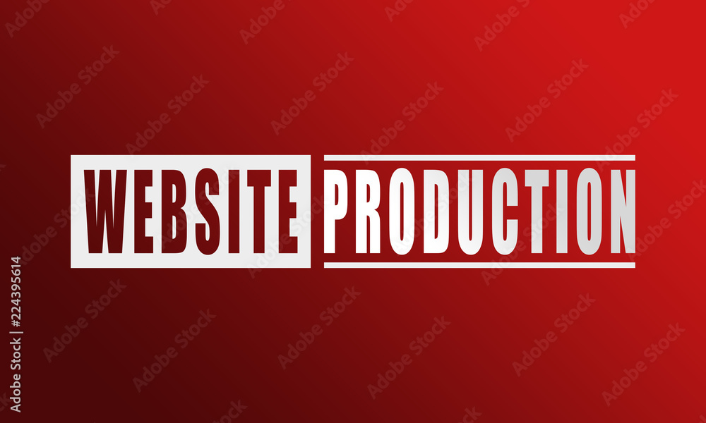 Website Production - neat white text written on red background Website Production - neat white text written on red background