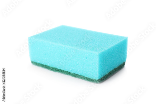 Cleaning sponge for dish washing on white background