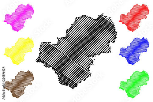 Kaluga Oblast (Russia, Subjects of the Russian Federation, Oblasts of Russia) map vector illustration, scribble sketch Kaluga Oblast map