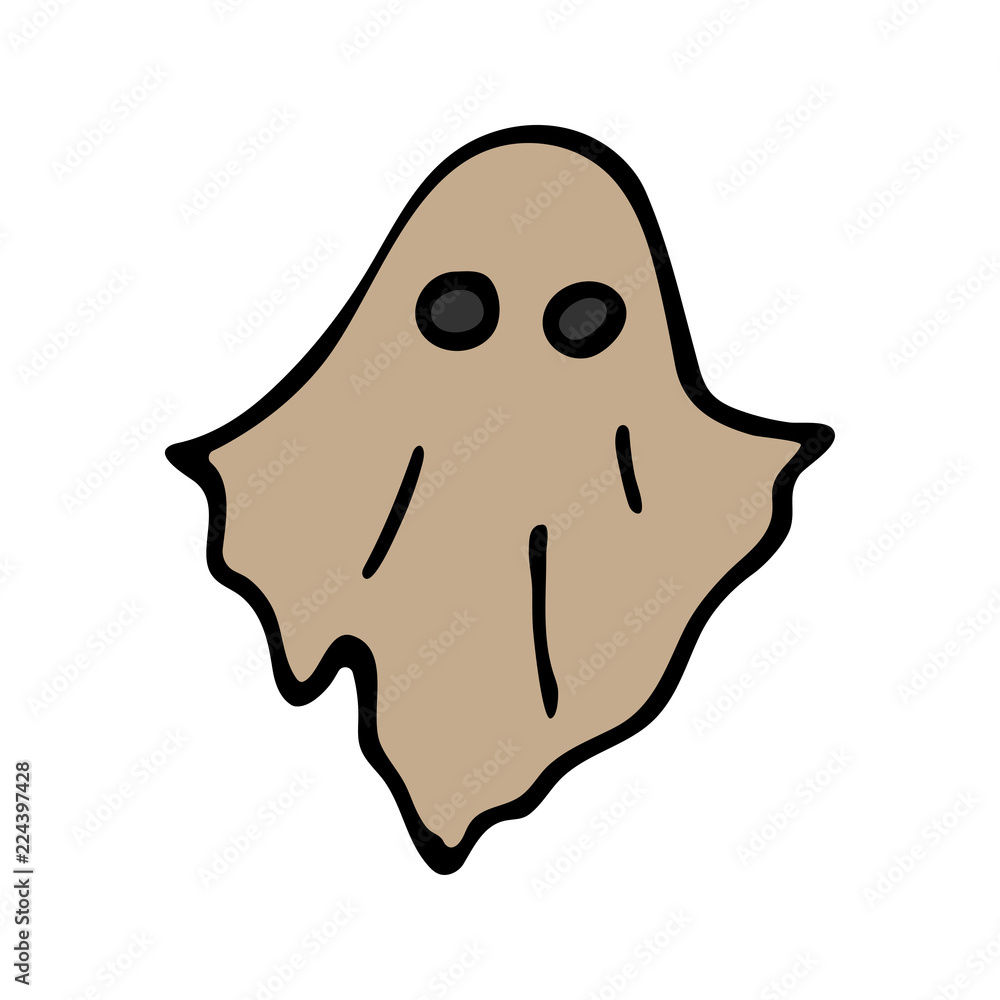 Happy halloween color vector icon flying ghost, spirit. Trick or treat.  Cute naive doodle, spooky element. Graveyard, monster, fall celebration.  Witchcraft and magic. Vector illustration. Background. Stock Vector | Adobe  Stock
