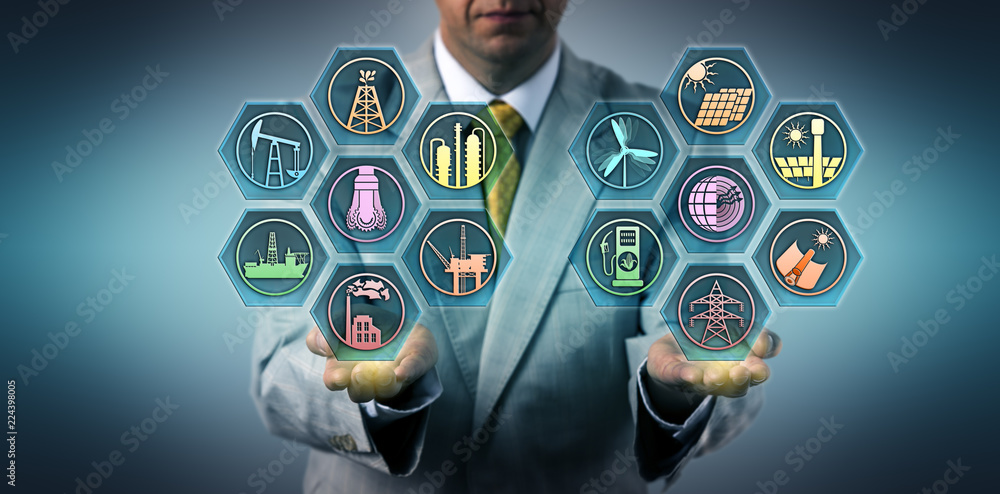 © leowolfert - Manager Balancing Fossil And Renewable Resources © leowolfert - Manager Balancing Fossil And Renewable Resources