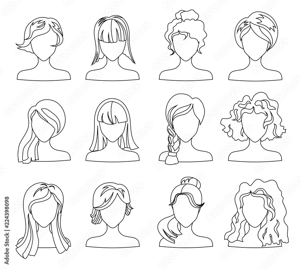 Beautiful Hairstyle Coloring Page  Free Printable Coloring Pages for Kids