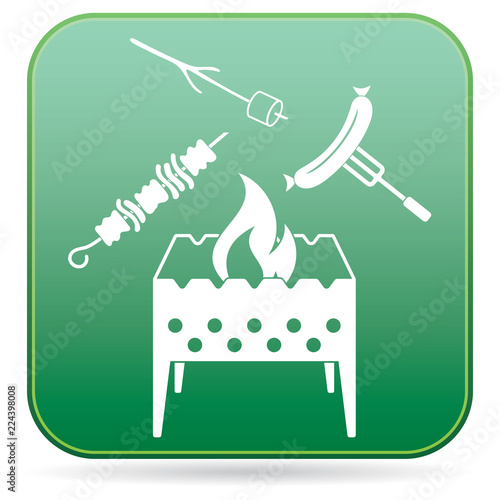 Brazier, zephyr, kebab and sausage icon