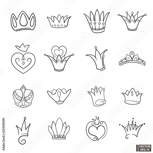 Doodle set of crowns.