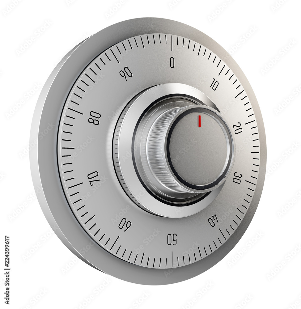 Realistic combination safe lock. Isolated on white background. 3d Illustration Realistic combination safe lock. Isolated on white background. 3d Illustration