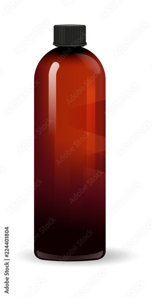Bottle from dark plastic with a lid Bottle from dark plastic with a lid