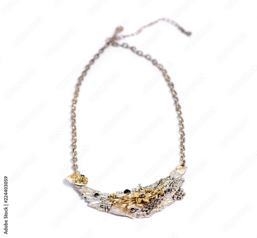 Beads stones accessory on a white background isolation Beads stones accessory on a white background isolation