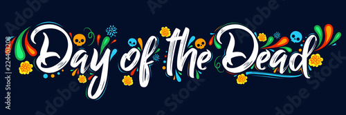 Day of the Dead vector lettering illustration