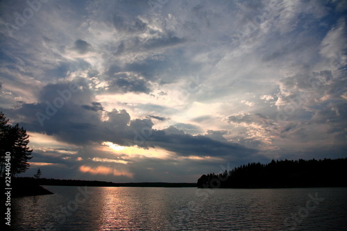 sunset over the lake