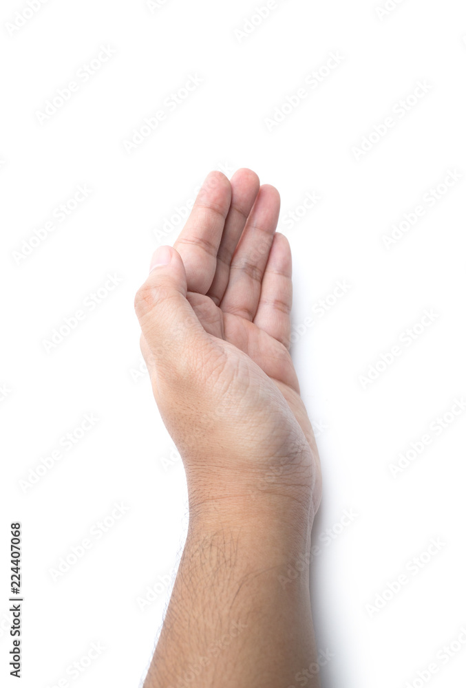 an open hand isolated over white background an open hand isolated over white background