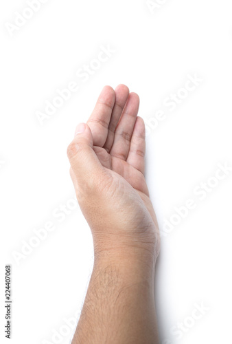 an open hand isolated over white background