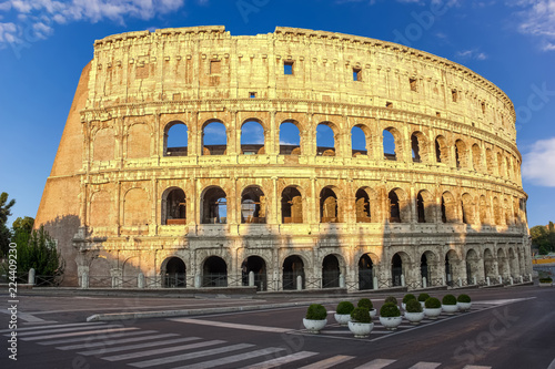 Roman Colosseum under the blue sky, Rome, Italy