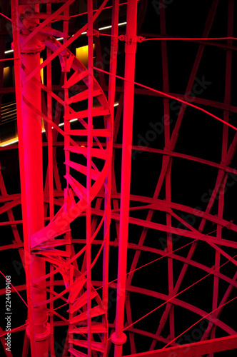 Spiral metal red stair photo