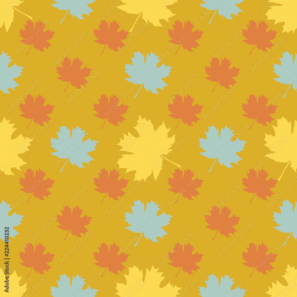 Seamless pattern with autumn maple leaves. Vector pale colored illustration Seamless pattern with autumn maple leaves. Vector pale colored illustration