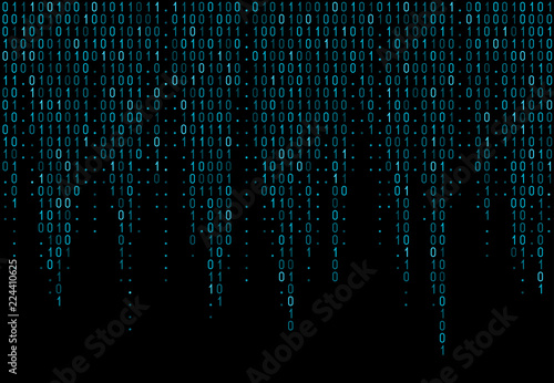 Binary computer code. Matrix background with digits 1.0. Vector illustration.