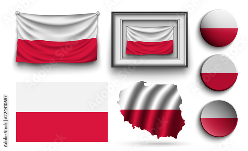 Free Download set of poland flags collection isolated - GFXLoad