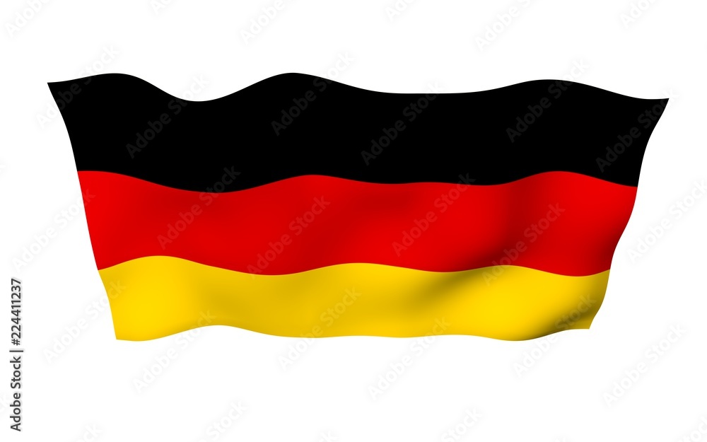 Flag of Germany. Wide format 3D illustration. State symbol of the Federal Republic of Germany. 3D rendering Flag of Germany. Wide format 3D illustration. State symbol of the Federal Republic of Germany. 3D rendering