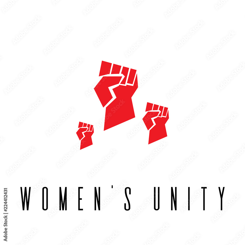 Obraz premium Feminism symbol. Fighting fist of a woman. Lovely vector illustration. Fight for the rights and equality.