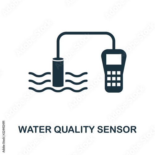 Water Quality Sensor icon. Monochrome style design from sensors icon collection. UI and UX. Pixel perfect water quality sensor icon. For web design, apps, software, print usage.
