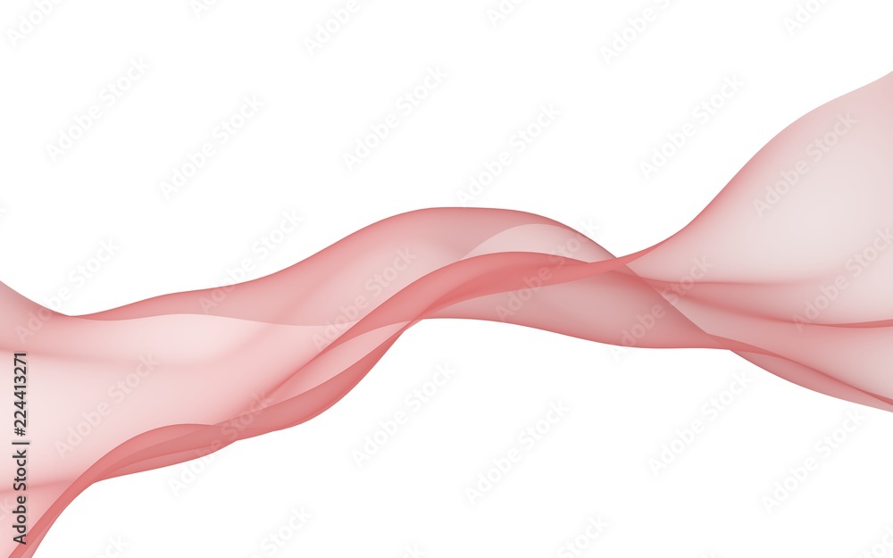 Abstract light red wave. Bright light red ribbon on white background. Abstract red smoke. Light red scarf. Raster air background. 3D illustration Abstract light red wave. Bright light red ribbon on white background. Abstract red smoke. Light red scarf. Raster air background. 3D illustration