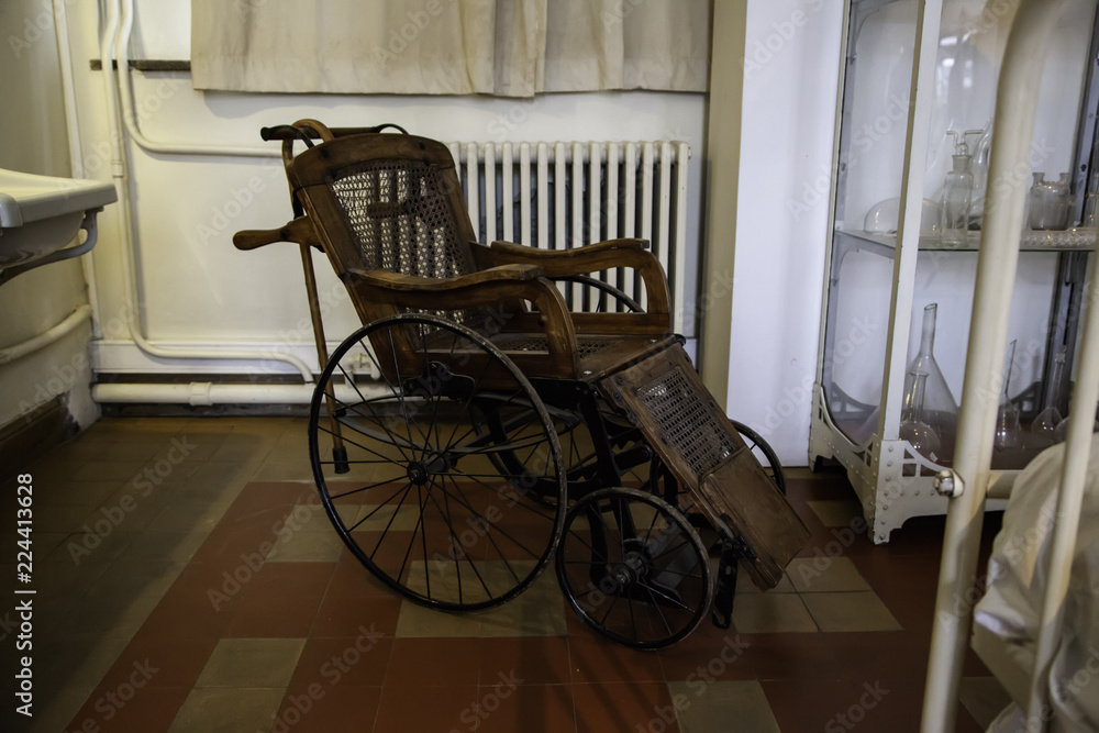 Old hospital wheelchair