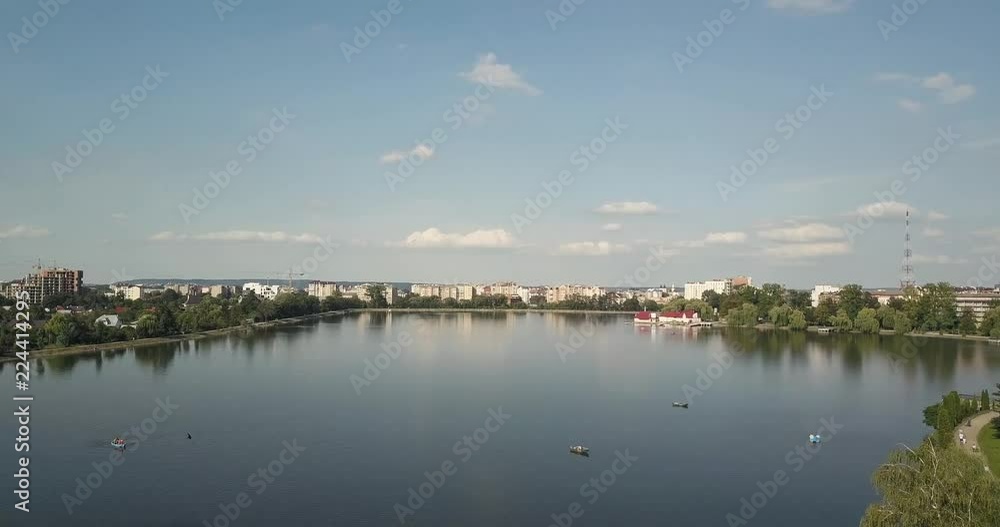 Aerial view on the lake Ivano - Frankivsk city Aerial view on the lake Ivano - Frankivsk city