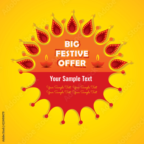indian big festival diwali offer poster design