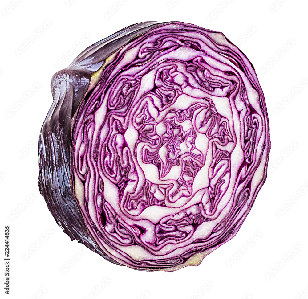 Fresh red cabbage isolated on white background with clipping path Fresh red cabbage isolated on white background with clipping path