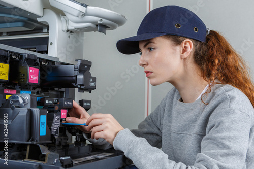 female printer technician