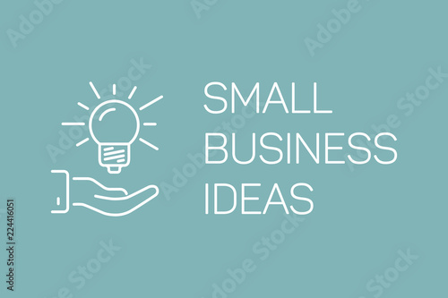 line concept small business illustration, idea vector banner on