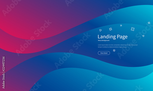 Wavy geometric background. Fluid gradient shapes composition. Futuristic design posters. Abstract banner with waves. Landing page concept. Trendy vector.