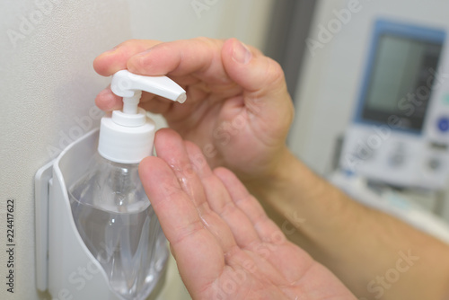 a hand sanitizer pump