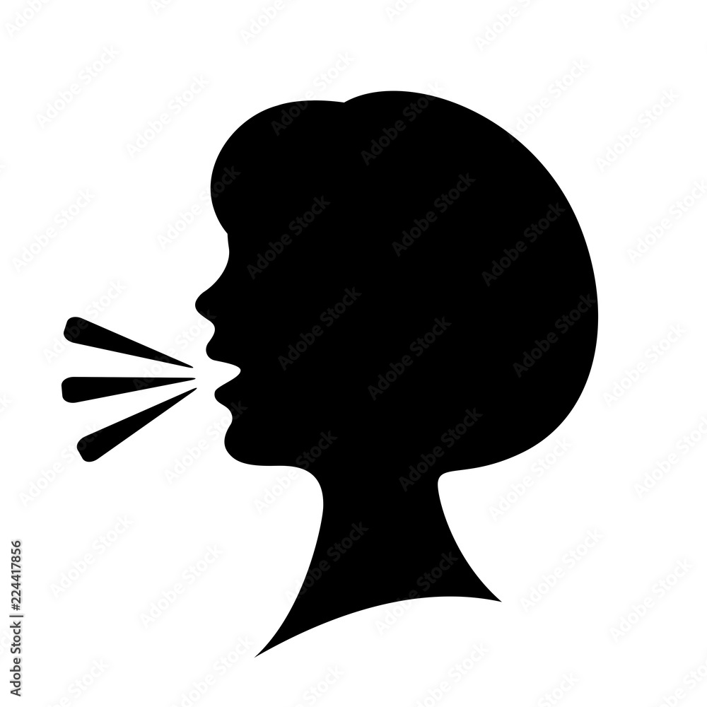 Speaking woman silhouette icon Stock Vector Adobe Stock