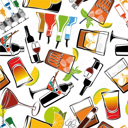 Illustration Muster Nachtleben und Cocktails