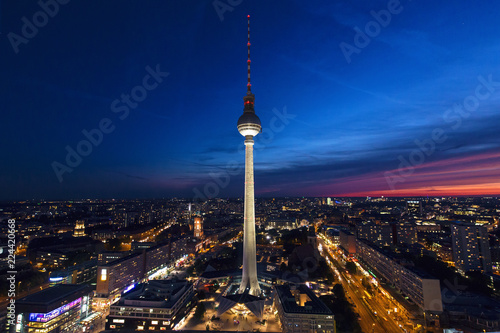 Berlin cityscape at night photo