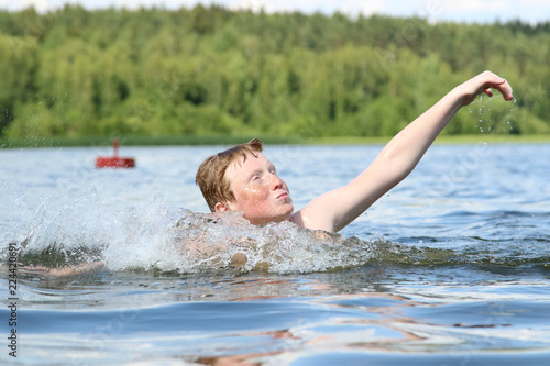 Boy play in water