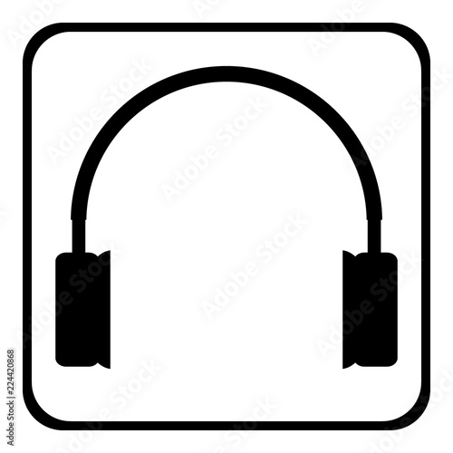 Headphones icon on white.