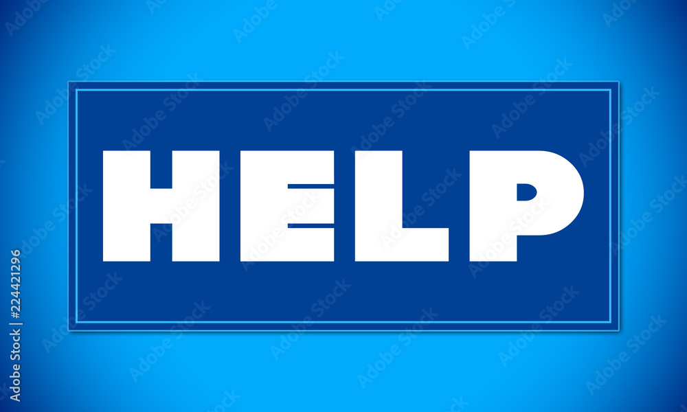 Help - clear white text written on blue card on blue background Help - clear white text written on blue card on blue background