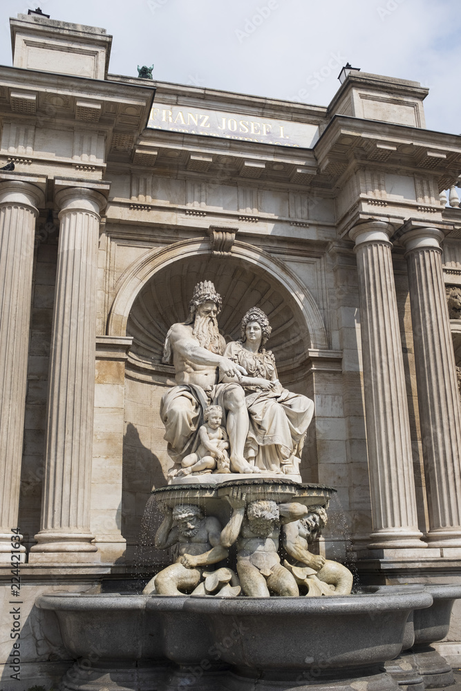 detail of Franz Josef fountain in Vienna Austria
